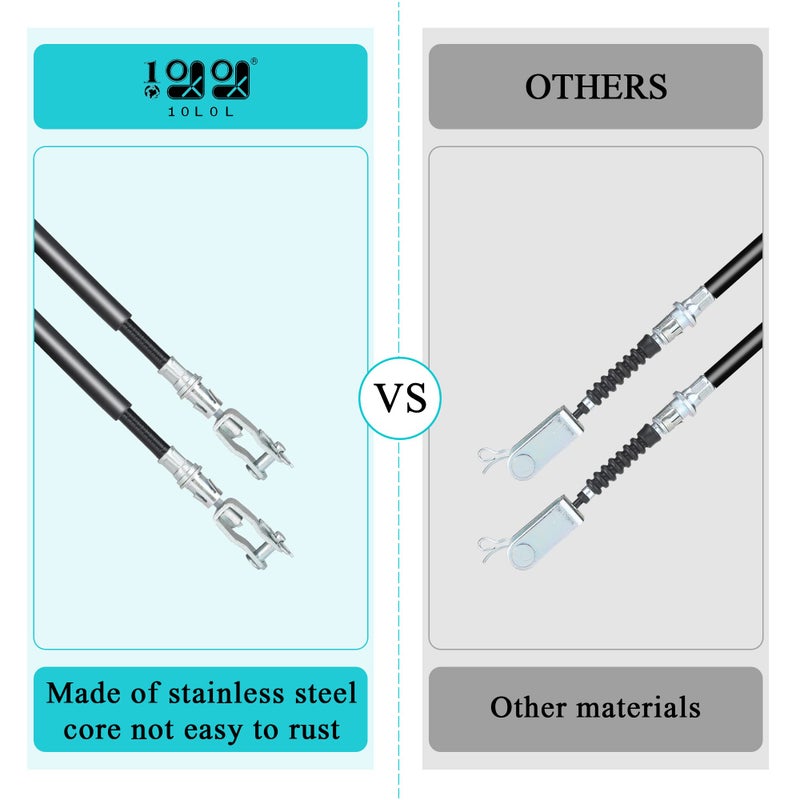 9.99WORLD MALL Golf Cart Brake Cable Sets for Club Car DS 2000-up, 42in Golf Cart Brake Cable Kits OEM# 102022101 - Image 4